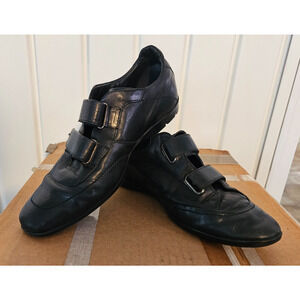 BOSS/Hugo Boss/Men’s Italy Black Soft Leather Monks Strap Shoes Size 8